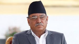 Newly elected Nepalese PM Pushpa Kamal Dahal upon arrival to administers oath of office at presidential building "Shital Niwas" in Kathmandu